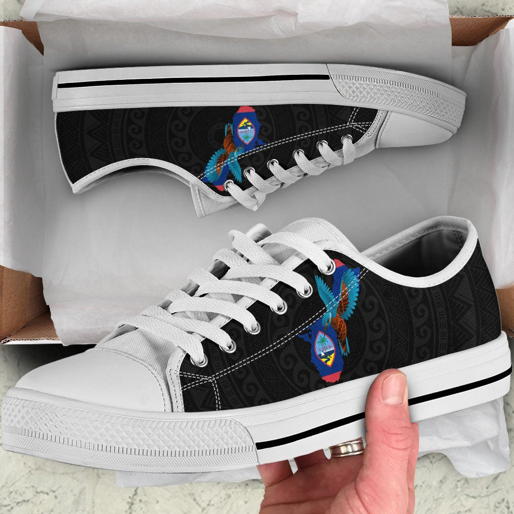 Guam Low Top Shoe - KingFisher Bird With Map - Polynesian Pride