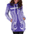 (Custom Personalised) Cook Islands Rarotonga Hoodie Dress - Purple Tribal Pattern - LT12 - Polynesian Pride