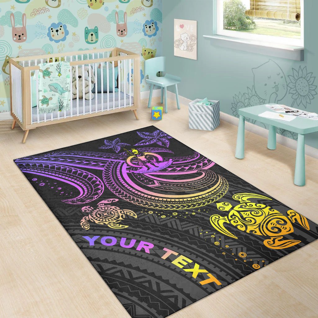 Vanuatu Custom Personalised Area Rug - Pink Turtle - Polynesian Pride