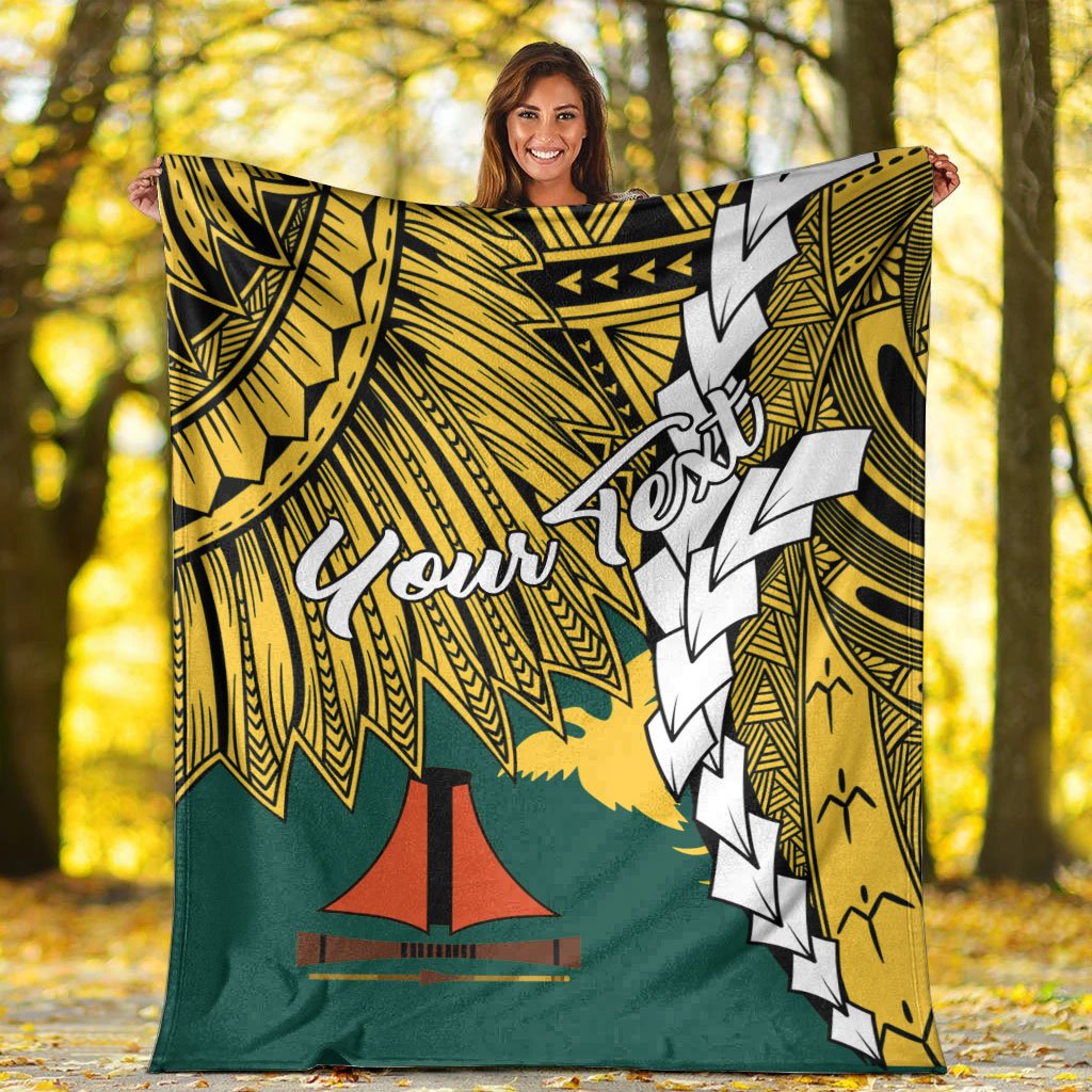 Papua New Guinea Jiwaka Province Polynesian Custom Personalised Blanket - Tribal Wave Tattoo - Polynesian Pride