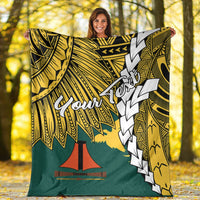 Papua New Guinea Jiwaka Province Polynesian Custom Personalised Blanket - Tribal Wave Tattoo - Polynesian Pride