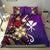 Hawaii Bedding Set - Tribal Flower With Special Turtles Purple Color - Polynesian Pride