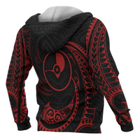 Yap Micronesia ll Over Hoodie Red Tribal Wave - Polynesian Pride