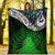 New Zealand Maori Premium Blanket - Manaia Paua Shell Glitter Green LT4 - Polynesian Pride