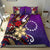 Cook Islands Bedding Set - Tribal Flower With Special Turtles Purple Color - Polynesian Pride