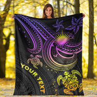 Marshall Islands Custom Personalised Premium Blanket - Pink Turtle - Polynesian Pride