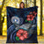 Northern Mariana Islands Polynesian Premium Blanket - Blue Turtle Hibiscus - Polynesian Pride