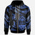 Guam Polynesian Custom Zip Hoodie Polynesian Tattoo Blue Version Unisex Blue - Polynesian Pride