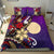 Palau Polynesian Bedding Set - Tribal Flower With Special Turtles Purple Color - Polynesian Pride