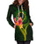 Cook Islands Polynesian Hoodie Dress - Floral With Seal Flag Color - Polynesian Pride