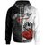 Tahiti Polynesian Custom Zip up Hoodie Coat of Arm With Hibiscus White Unisex White - Polynesian Pride