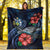 Solomon Islands Polynesian Premium Blanket - Blue Turtle Hibiscus - Polynesian Pride