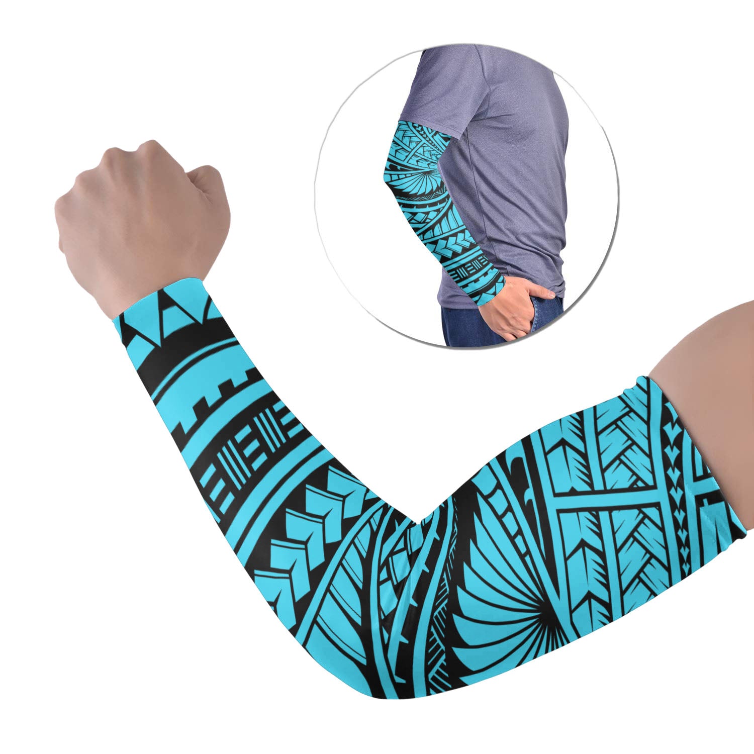 Polynesian Patterns Arm Sleeve 43 (Set of Two) No.3 LT6 Set of 2 Black - Polynesian Pride