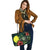 Palau Polynesian Leather Tote Bag - Green Turtle Hibiscus - Polynesian Pride