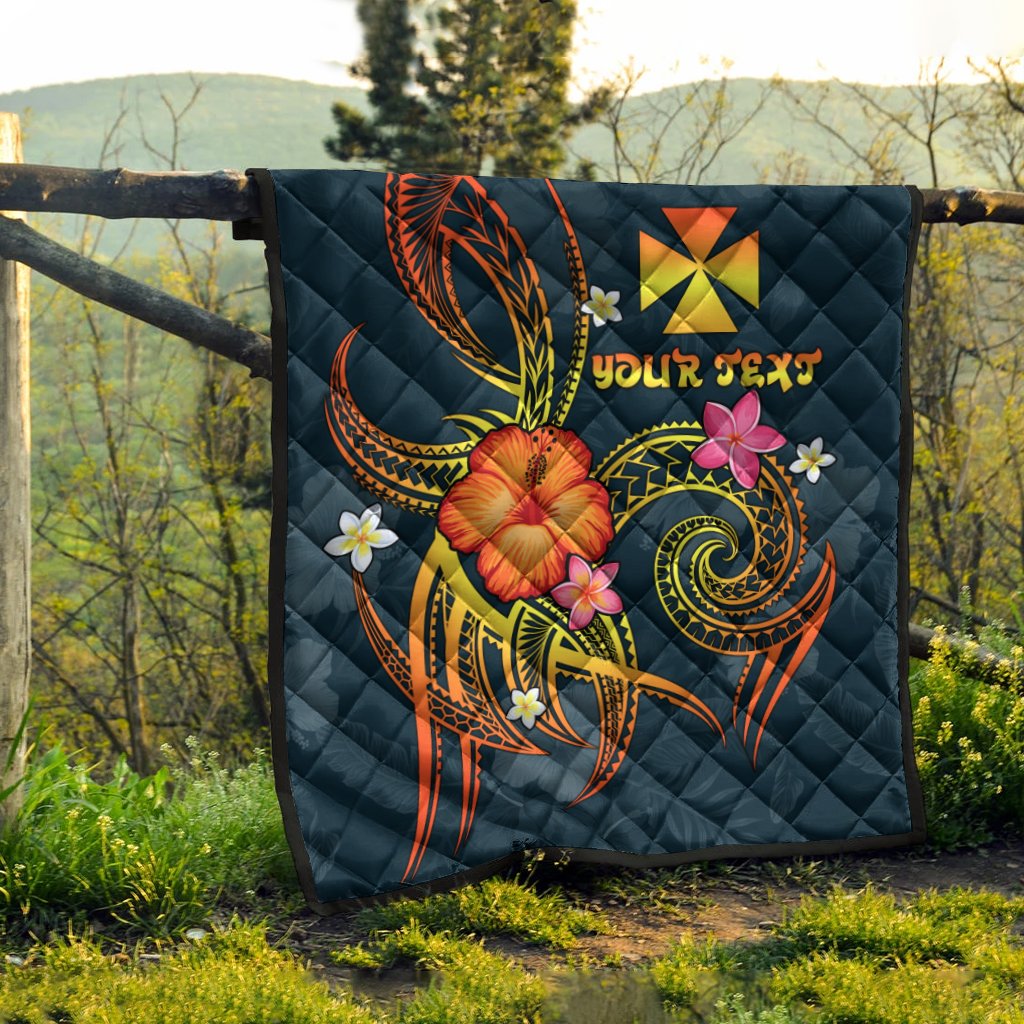 Wallis and Futuna Polynesian Personalised Premium Quilt - Legend of Wallis and Futuna (Blue) - Polynesian Pride