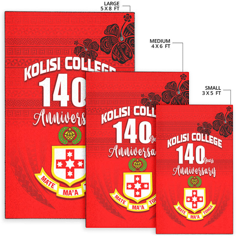 Kolisi Tonga College Atele Area Rug 140 Years Anniversary Tongan Ngatu Ver.02 LT13 - Polynesian Pride