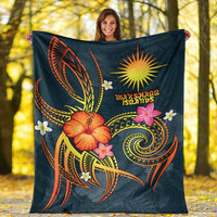 Marshall Islands Polynesian Premium Blanket - Legend of Marshall Islands (Blue) - Polynesian Pride