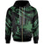 Papua New Guinea Polynesian Custom Zip Hoodie Polynesian Tattoo Green Version Unisex Green - Polynesian Pride