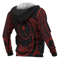 Chuuk Micronesia ll Over Hoodie Red Tribal Wave - Polynesian Pride