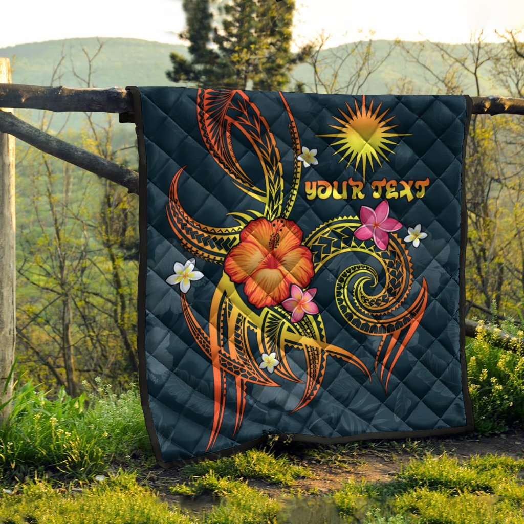 Marshall Islands Polynesian Personalised Premium Quilt - Legend of Marshall Islands (Blue) - Polynesian Pride