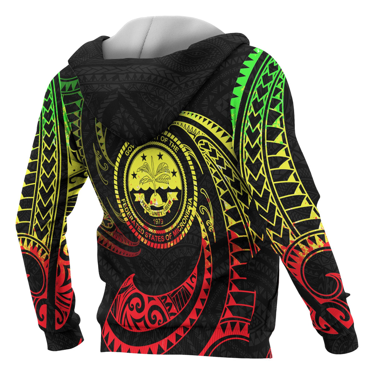 Federated States of Micronesia ll Over Hoodie Reggae Tribal Wave - Polynesian Pride