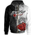 American Samoa Polynesian Custom Zip up Hoodie Coat of Arm With Hibiscus White Unisex White - Polynesian Pride