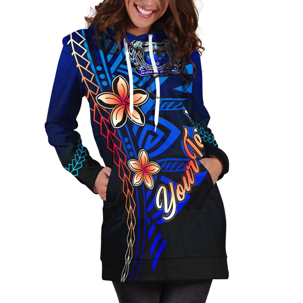 Samoa Custom Personalised Hoodie Dress - Vintage Tribal Mountain - Polynesian Pride