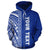 Polynesian Custom Zip up Hoodie Blue Poly Line - Polynesian Pride