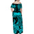 Hawaii Off Shoulder Long Dress Polynesia Turquoise Attractive Hula Girl LT13 - Polynesian Pride