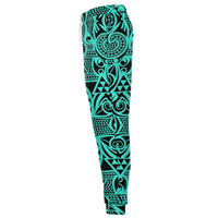 Polynesian Kakau Turtle Turquoise Joggers - Polynesian Pride