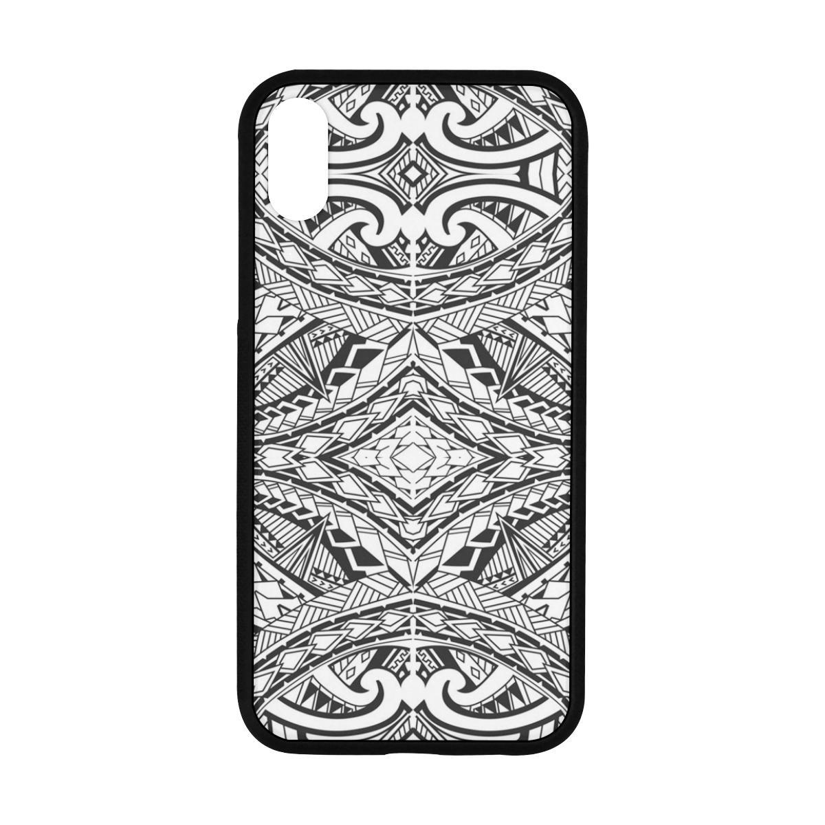 Polynesian 03 Rubber Phone Case One Size iPhone XR (6.1") Black - White - Polynesian Pride