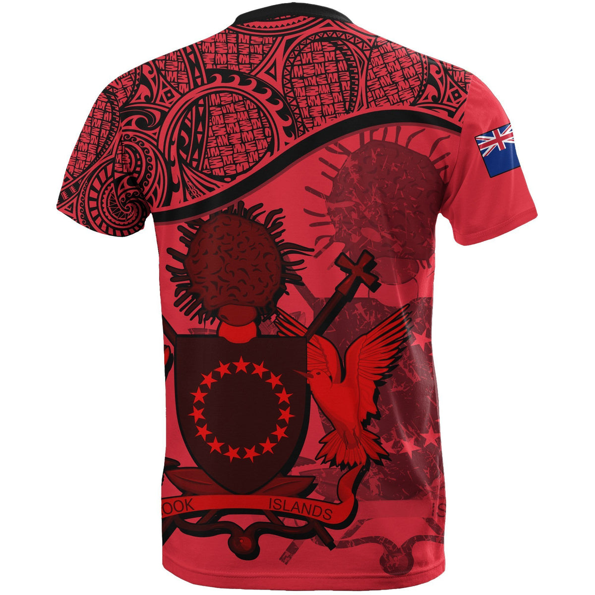 Cook islands Red Coat of Arms T Shirt - Polynesian Pride