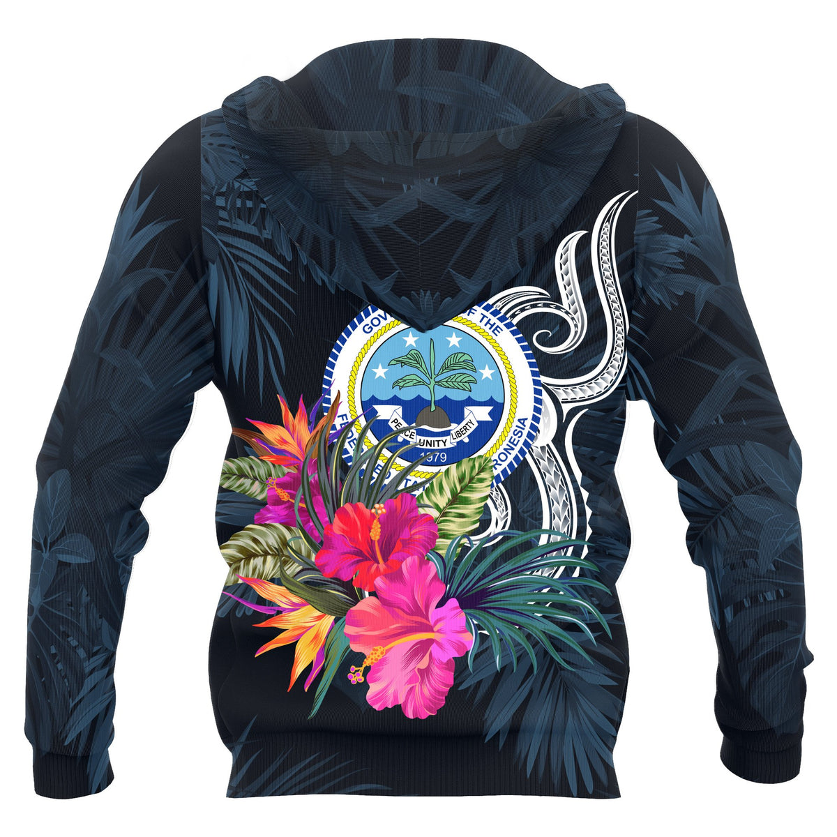 Federated States of Micronesia Hoodie Tropical Flowers - Polynesian Pride