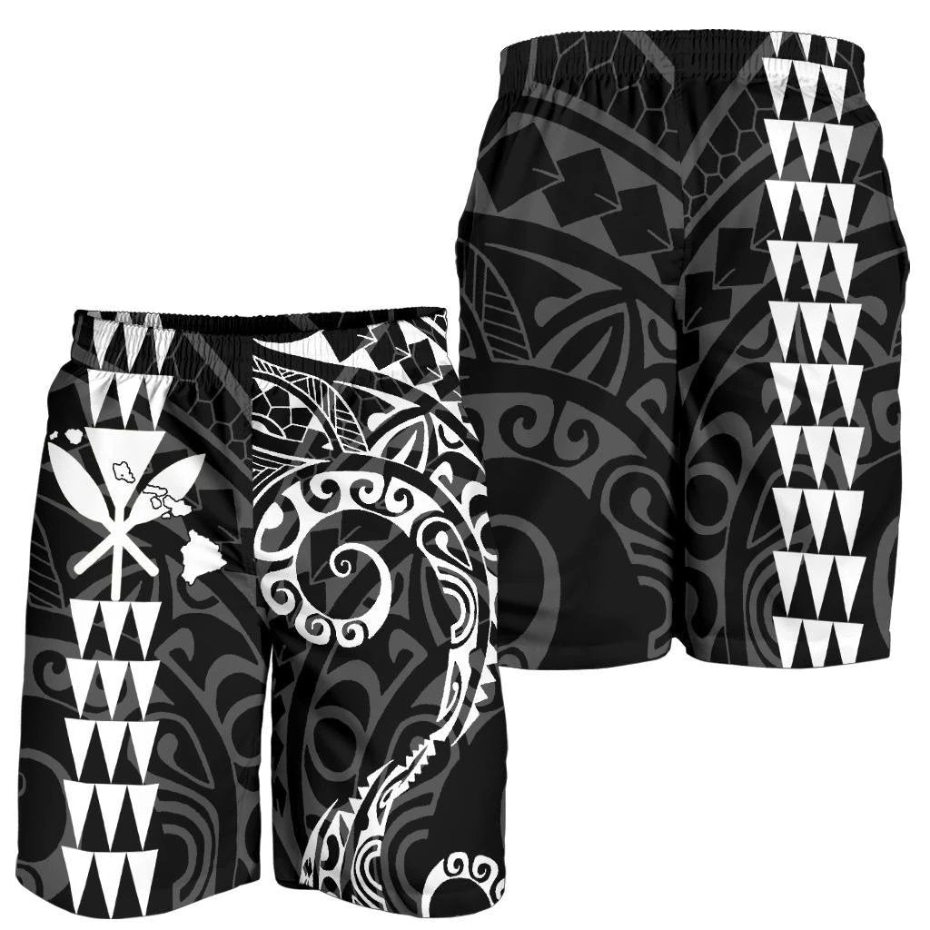 Kanaka Hawaii Map White Polynesian Men's Short Men's Shorts White - Polynesian Pride