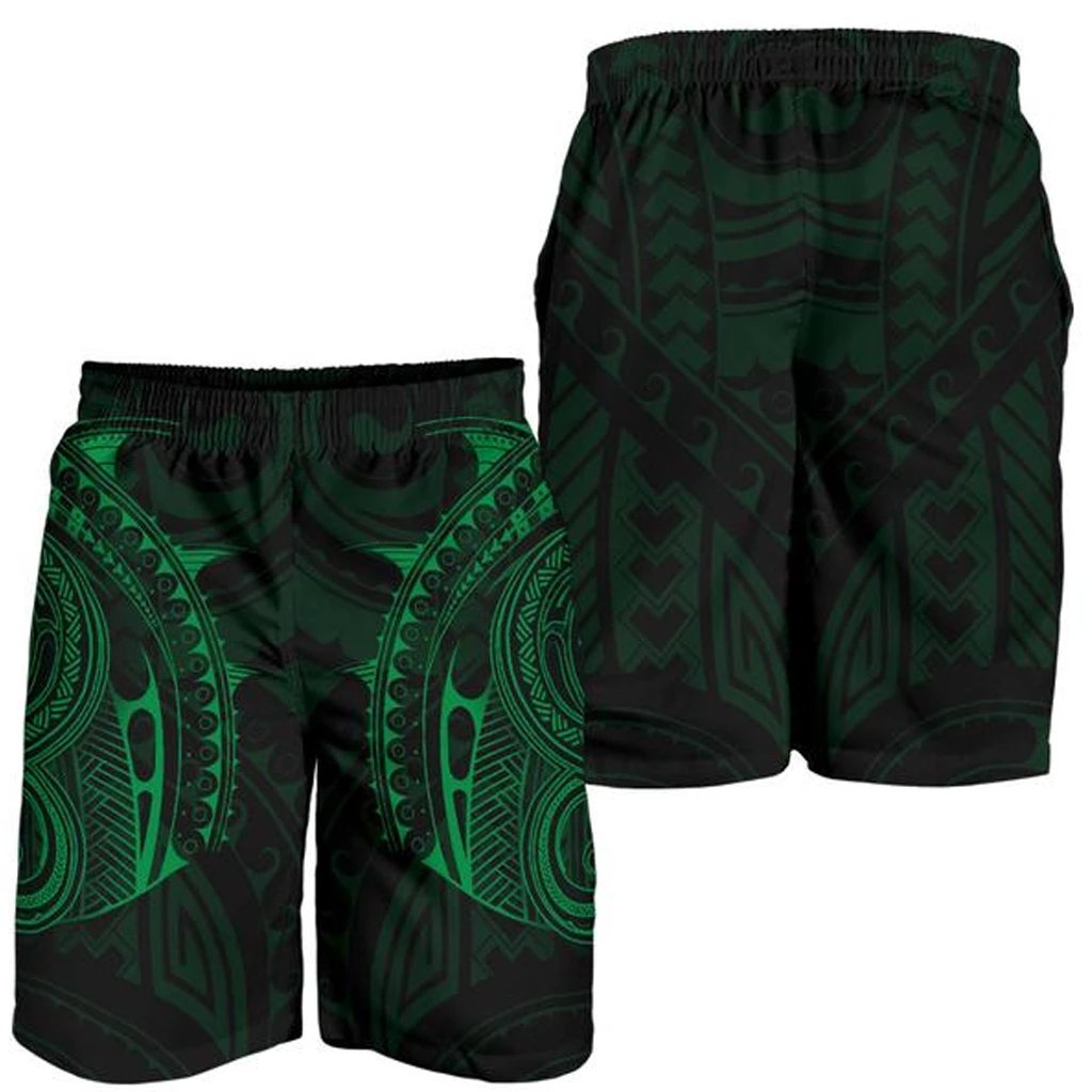 Strong Polynesian Tattoo Men's Shorts Green Green - Polynesian Pride