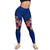 Tonga Polynesian Women's Legging - Floral With Seal Blue - Polynesian Pride