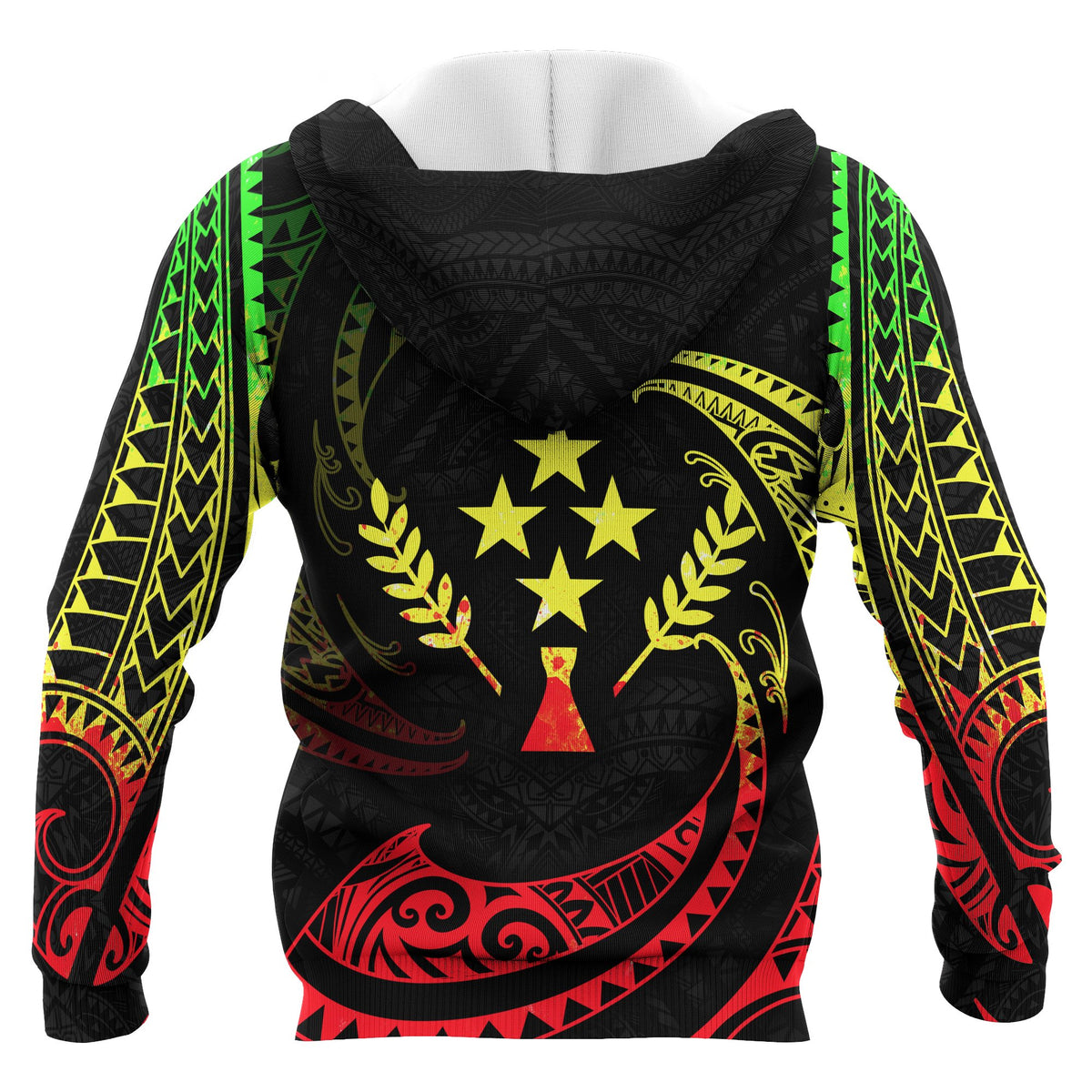 Kosrae Micronesia All Over Zip up Hoodie Reggae Tribal Wave - Polynesian Pride
