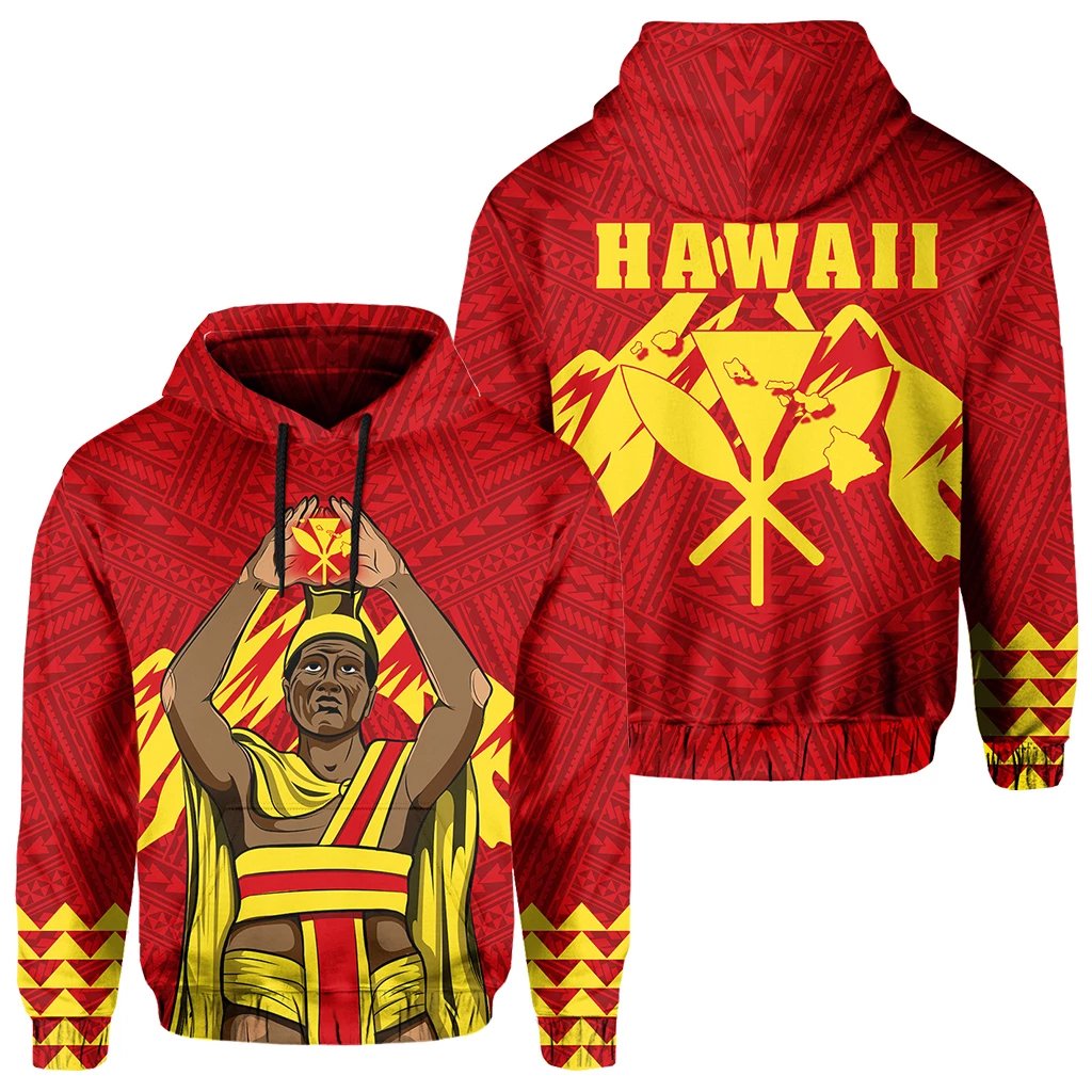 King Kanaka Kauka Hoodie Red Unisex Red - Polynesian Pride