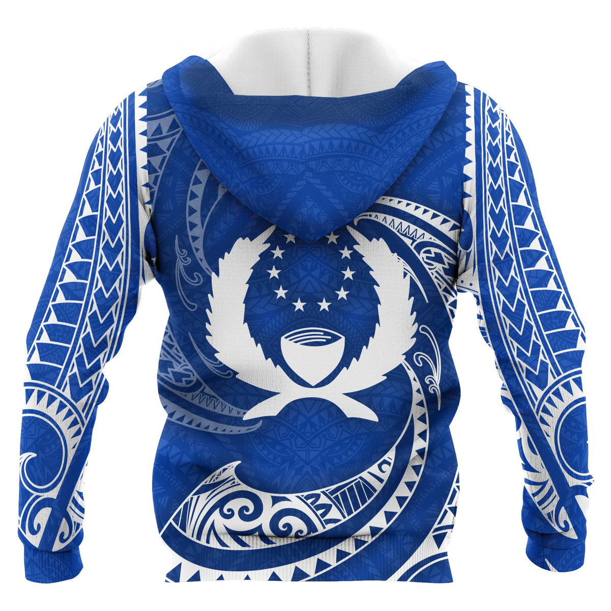 Pohnpei Micronesia Hoodie Blue Tribal Wave - Polynesian Pride