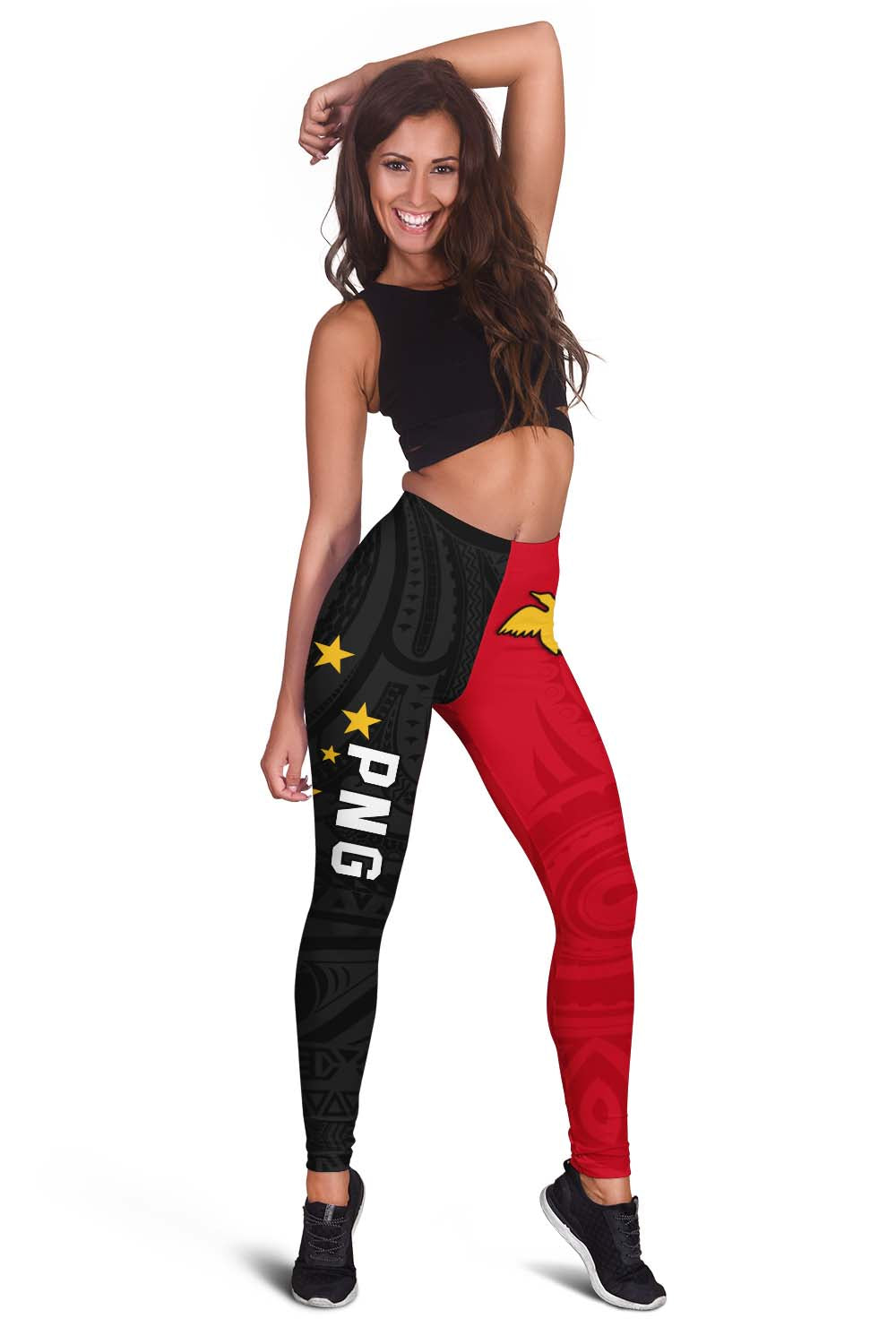 Papua New Guinea Rugby Women Leggings The Kumuls PNG LT13 Red - Polynesian Pride