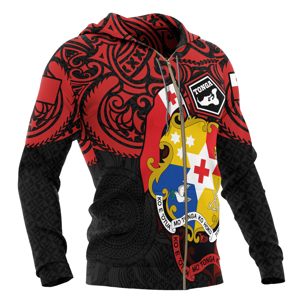 Tonga Zip up Hoodie Tongan Pride - Polynesian Pride