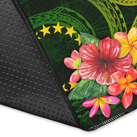 Cook Islands Polynesian Area Rug - Floral With Seal Flag Color - Polynesian Pride