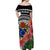 Cook Islands Off Shoulder Long Dress Hibiscus Flowers Style Black LT13 - Polynesian Pride