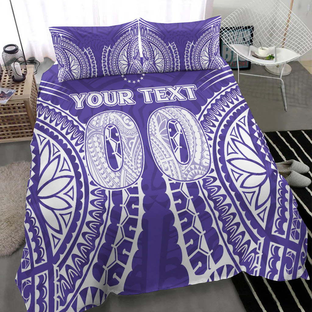 (Custom Personalised) Cook Islands Rarotonga Bedding Set - Purple Tribal Pattern - LT12 - Polynesian Pride