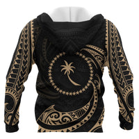 Chuuk Micronesia ll Over Custom Hoodie Gold Tribal Wave - Polynesian Pride