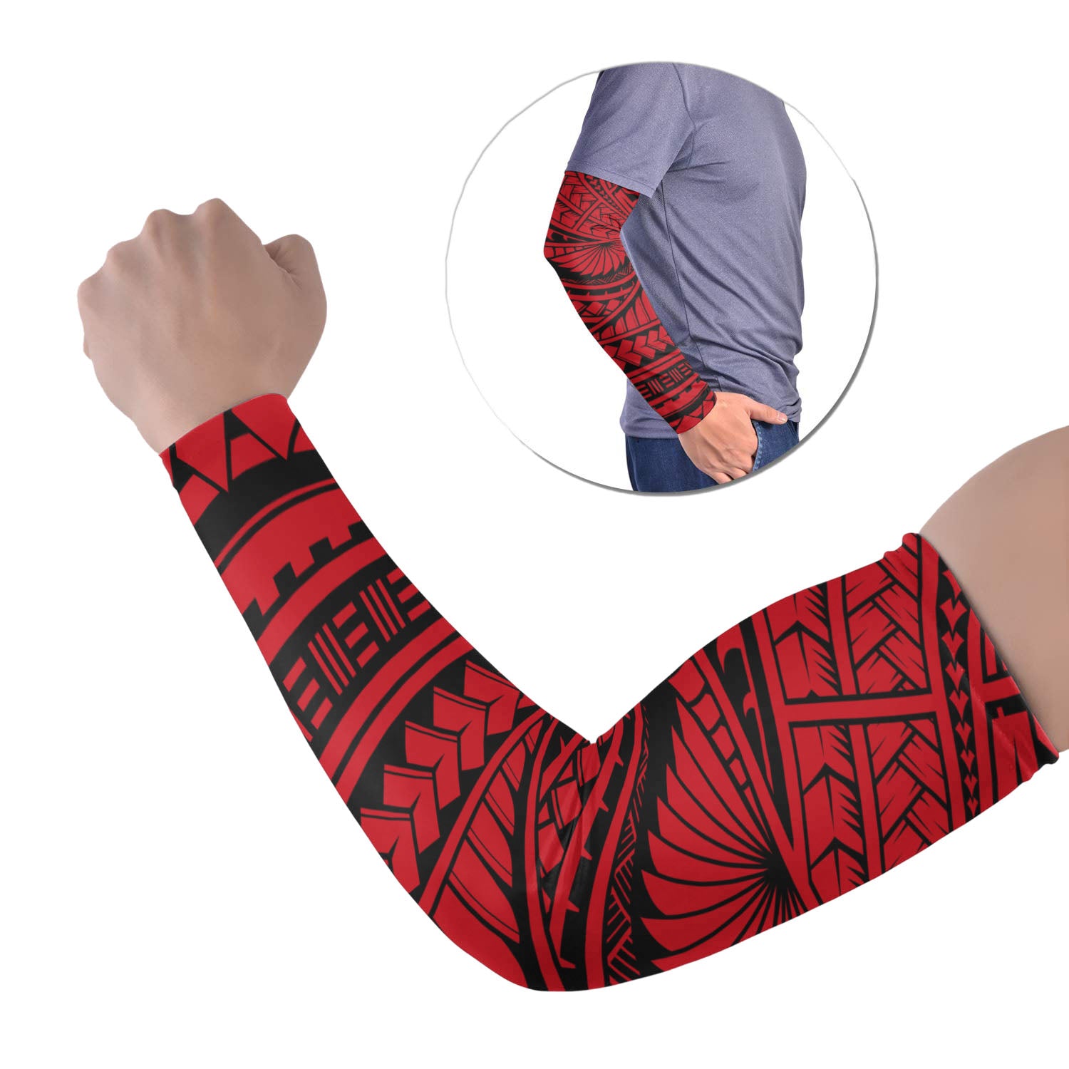 Polynesian Patterns Arm Sleeve 43 (Set of Two) No.2 LT6 Set of 2 Black - Polynesian Pride