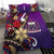 Samoa Bedding Set - Tribal Flower With Special Turtles Purple Color - Polynesian Pride