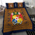 (Custom Personalised) Tonga Pattern Bedding Set Coat of Arms - Navy and Orange LT4 - Polynesian Pride