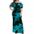 Hawaii Off Shoulder Long Dress Polynesia Turquoise Shark LT13 Women Turquoise - Polynesian Pride