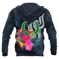 Pohnpei Micronesia Hoodie Tropical Flowers - Polynesian Pride